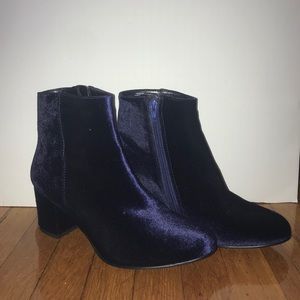 Steve Madden Blue crushed Velvet Booties